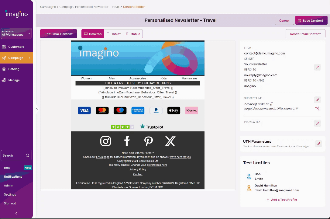 Travel Email Personalisation